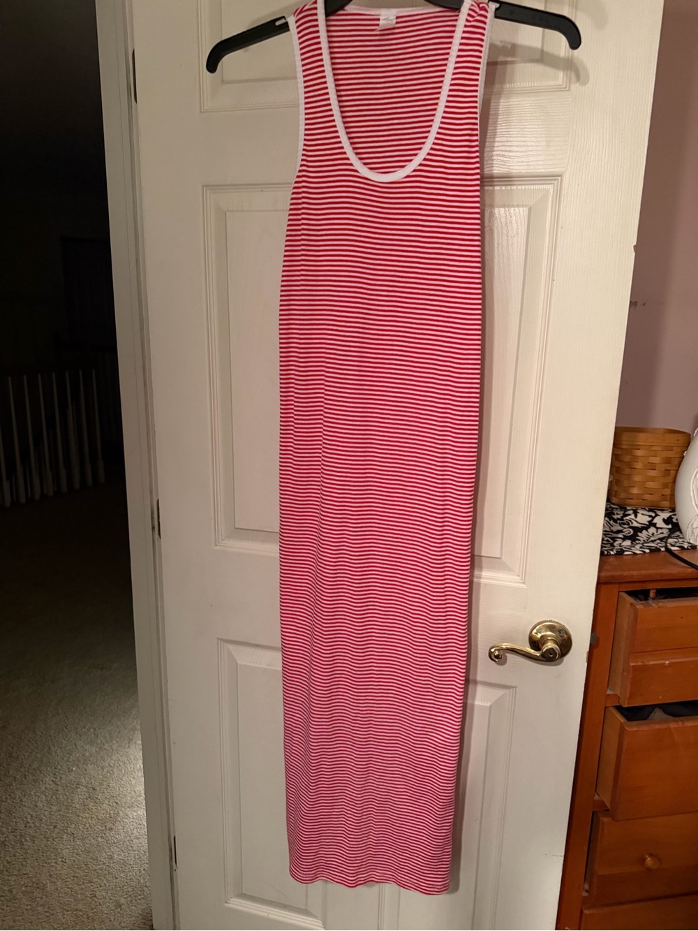 west loop Red and White Striped Tank Maxi Dress